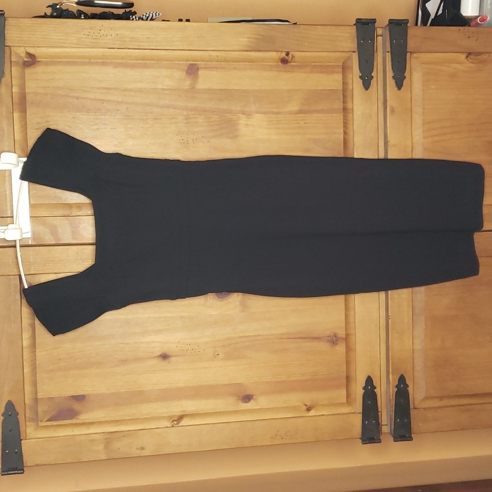 Diane Von Furstenberg DVF New Domina Solid Black Square Neck Sheath Dress
